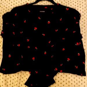 PINK crap, long sleeve T-shirt with cherries all over